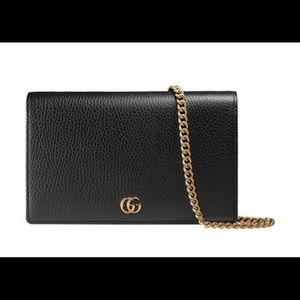 Gucci GG Marmont Wallet Purse with Gold Chain